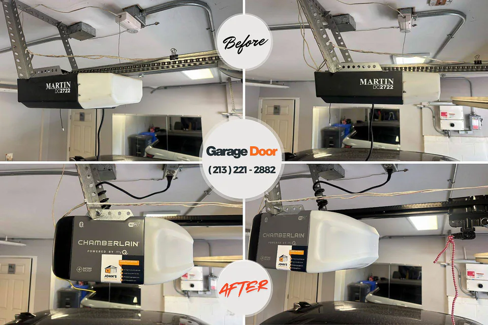 Before and after: garage door repair Yalaha, FL